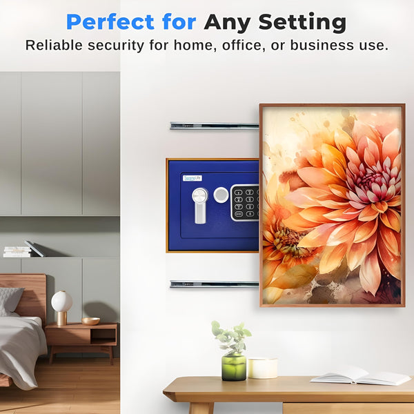 Pyle Home Safe Box Locker, Small Money Safe, Mini Fireproof Safes, Wall & Floor Steel Vault, Electronic Digital Keypad, 2 Keys, 23.1 × 17 × 17cm, Secure for Cash, Guns, Jewelry & More - Red