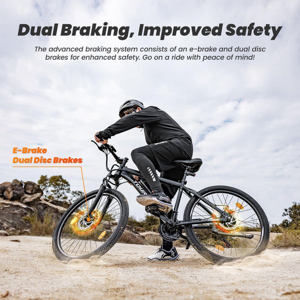 Touroll U1 Electric Mountain Bike, 26''/29'' Electric Bicycle Commute E-bike with 36V 13Ah Removable Battery, LED Display, Dual Disk Brake, 21 Speed, MTB for Teenagers and Adults