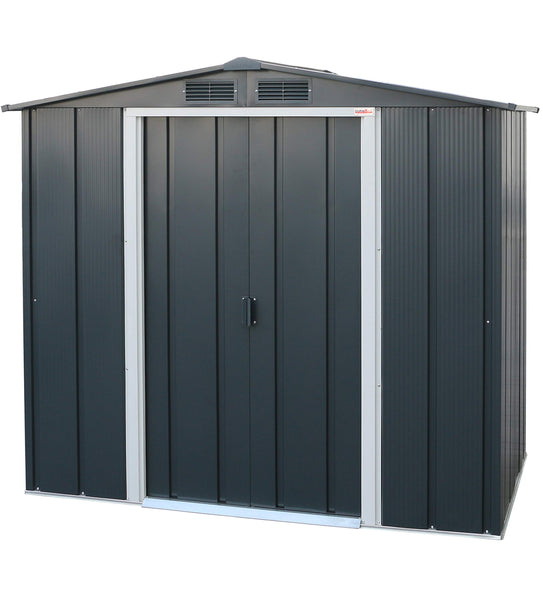 Duramax ECO 8 x 8 (6.35 m2) Metal Garden Storage Shed, Hot-Dipped Galvanized Metal Garden Shed, Tool Storage Shed, Strong Reinforced Roof Structure, Maintenance-Free Metal Shed, Anthracite