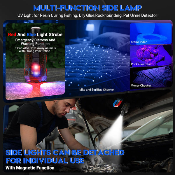 Head Torch Rechargeable,2000 Lumens Super Bright 230° Wide Beam Adjustable Focus Headtorch With Motion Sensor,9 Modes With UV Light,Detachable Magnetic Lightweight Headlamp For Running,Camping,Hiking