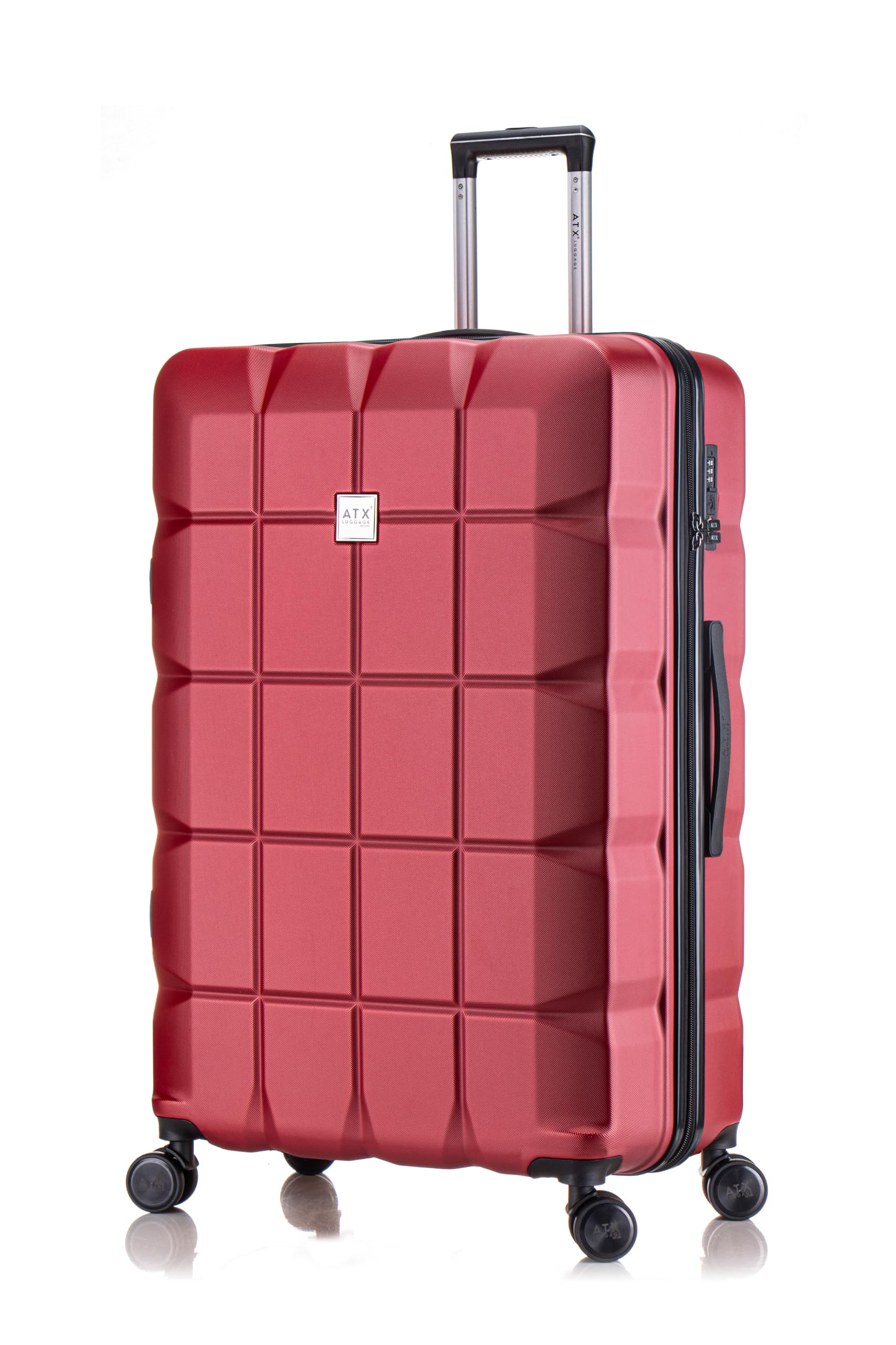 ATX Luggage Suitcase Large on 4 Dual Spinner Wheels Super Lightweight ABS Hard Shell Hold Check in with Built-in TSA Lock (Orange, 110 Liter)