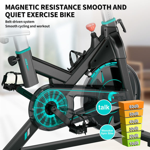 Wenoker Exercise Bike Indoor Cycling, Spin Bike Exercise Equipment for Home Gym Use with LCD Display & Tablet Holder Fitness Workout Cardio Training Machine