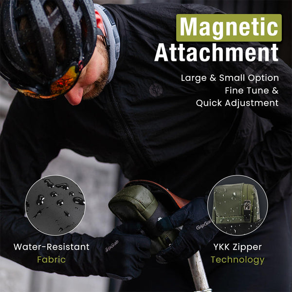 Lumiere & Co. Falcon Magnetic Bike Saddle Bag – 0.69L | 6" x 3.5" x 2" | Sleek Minimalist Brick Design, Fast Magnetic Buckle Attachment | Road Cycling–Specific Bike Seat Bag (Black, Large)