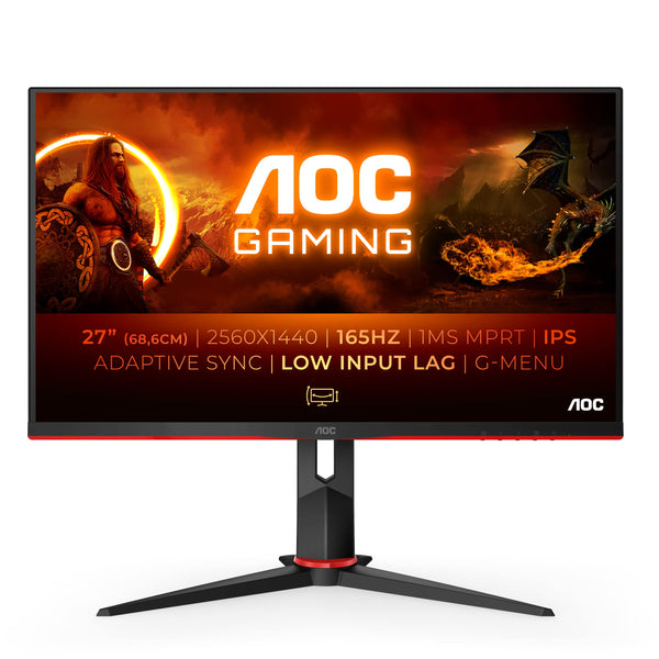 AOC Gaming 25G3ZM/BK - 24.5" 240Hz FHD Monitor, 0.5ms MPRT, FreeSync Premium (1920x1080, HDMI 2.0 x 2, DisplayPort 1.2 x 1, Headphone out (3.5mm)) black/red