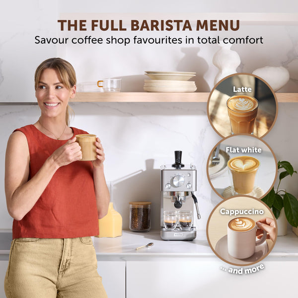 Breville Barista Max Espresso Machine | Latte & Cappuccino Coffee Maker with Integrated Bean Grinder & Steam Wand | 2.8 L Water Tank | 15 Bar Italian Pump | Stainless Steel
