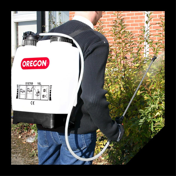 Oregon Backpack Sprayer with Lance and 4 Adjustable Spray Nozzle, Suitable For Pesticide, Lawn Feed, Weed and Moss Killer, Reliable Outdoor Garden & Lawn Care, Knapsack Sprayer Garden Tool, 16 Litres