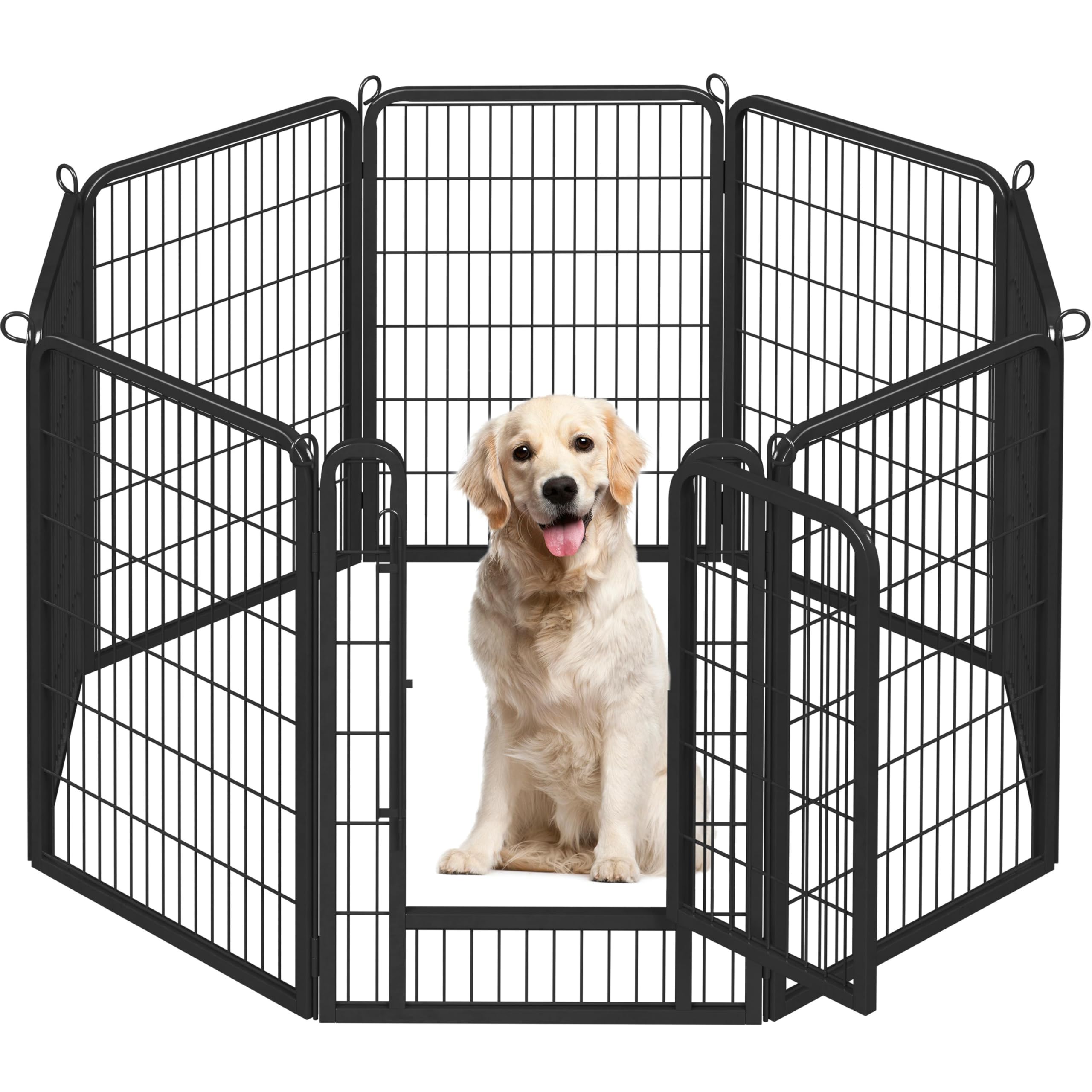 Yaheetech Lightweight Dog Playpen, 8 Panel 80cm Dog Fence Pet Exercise Pen Portable Puppy Play Pen Suitable for RV/Camping