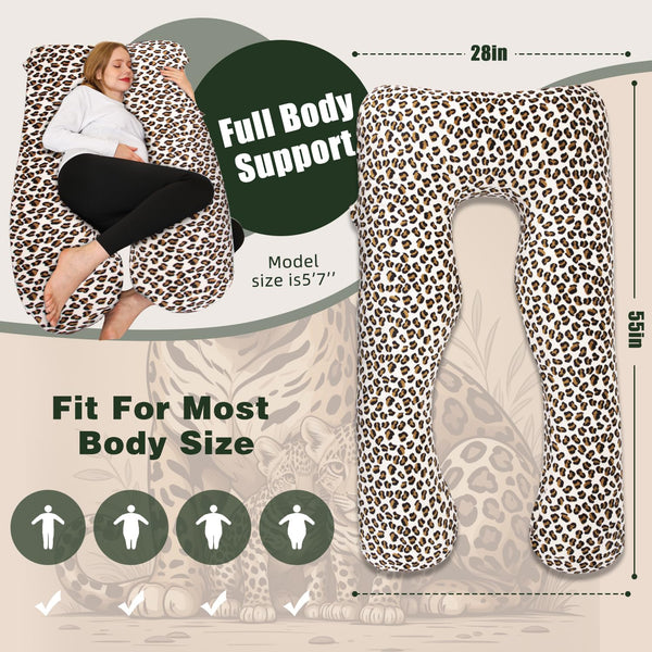 Chilling Home Pregnancy Pillows for Sleeping,U Shaped Maternity Pillow Pillow,55 inch Full Body Pillow Long Pillows for Sleeping, Maternity&Body Pillows for adults with Cover Velvet,Light Black