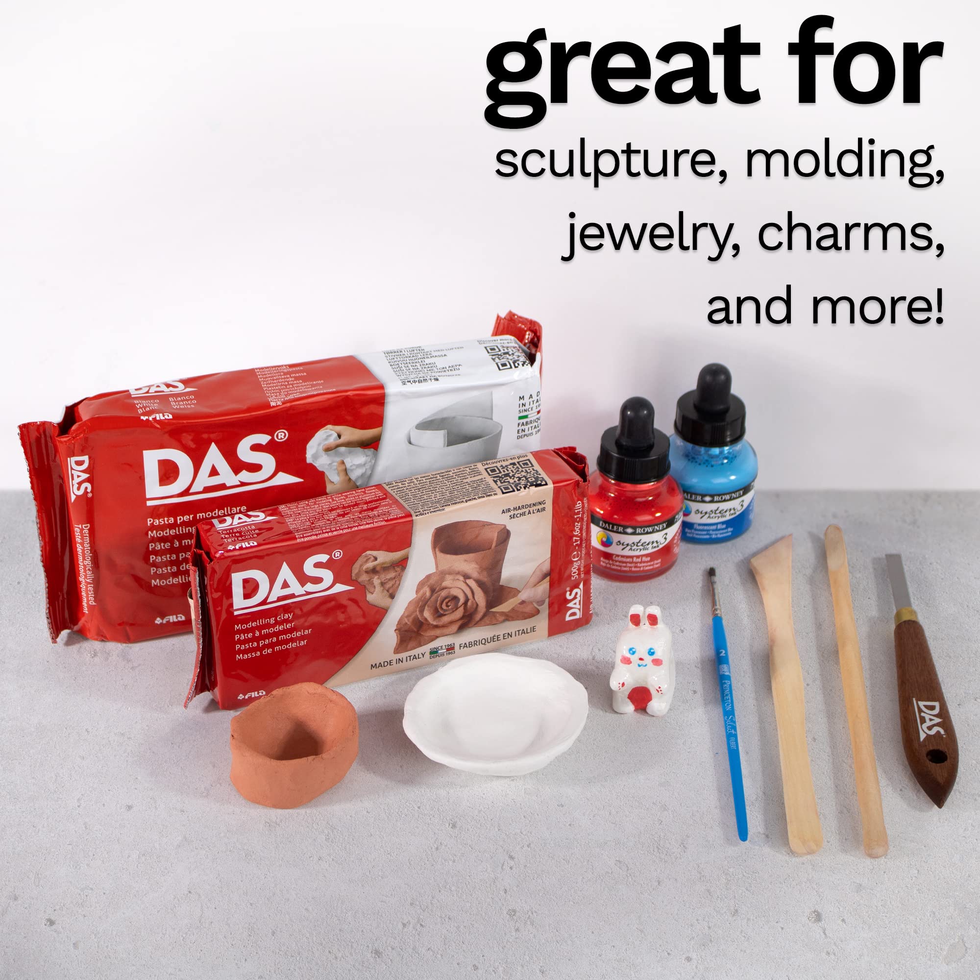 DAS Terracotta Air-Hardening 500g Modelling Clay, For Professionals & Hobbyists