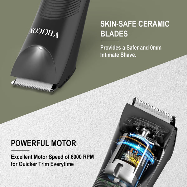 Manscape Trimmer for Men, VIKICON Pubic/Body Hair Trimmer, Electric Ball Trimmer for Private Parts, IPX7 Waterproof Body Goomer Shavers, USB-C Charging, Gifts for Men, New HT871