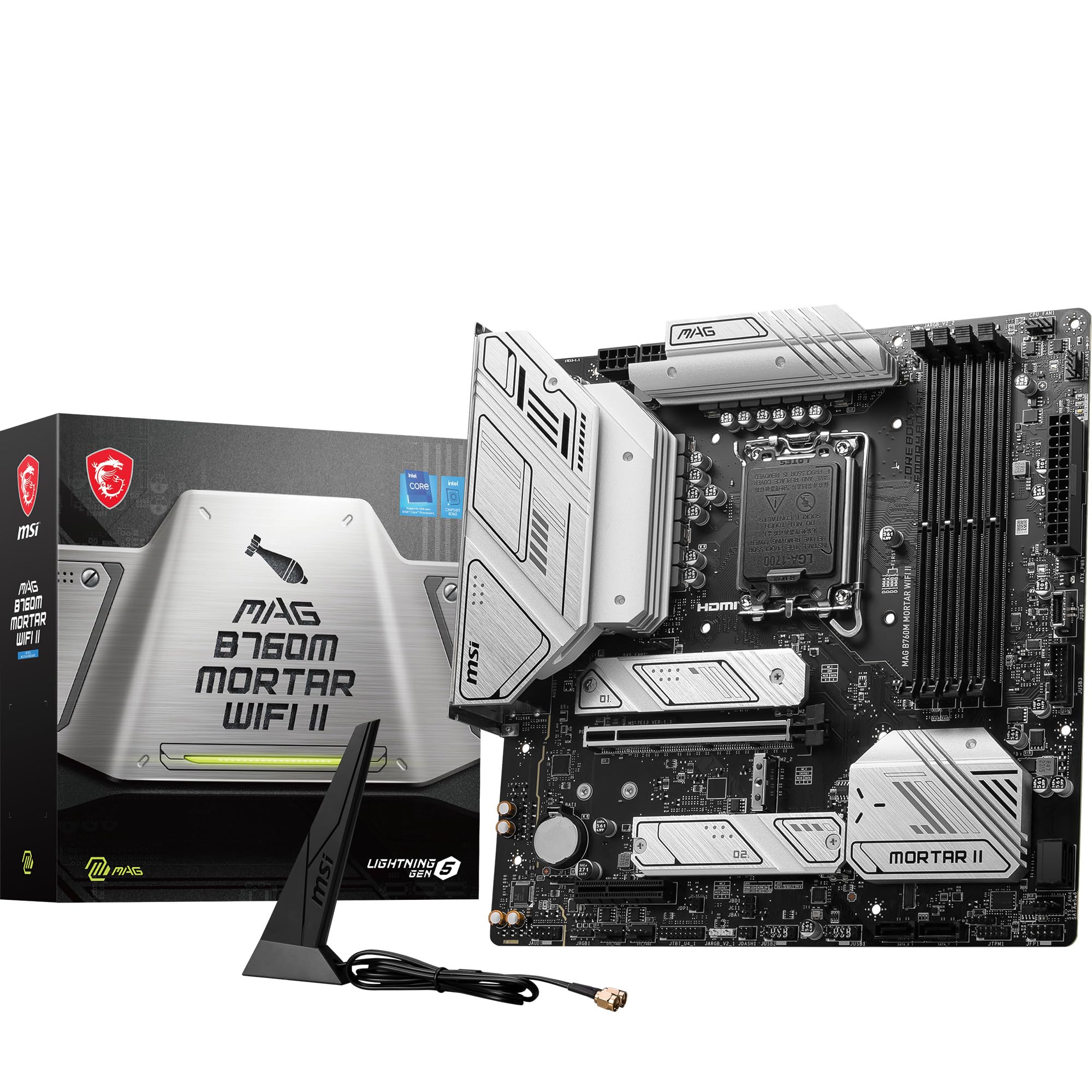MSI B760 GAMING PLUS WIFI DDR4 Motherboard, ATX - Supports Intel 14th, 13th & 12th Gen Core Processors, LGA 1700 - DDR4 Memory Boost 5333+MHz/OC, 1x PCIe 4.0 x16, 2 x M.2 Gen4, 2.5G LAN, Wi-Fi 6E