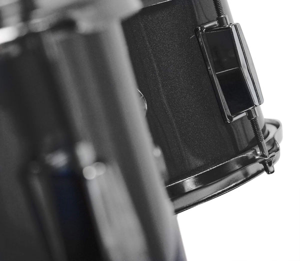 Music Alley DBJK02-BK Three Piece Junior Drum Kit for Kids with Cymbal Pedal Drum Stool and Drum Sticks Metallic Black 3 Piece