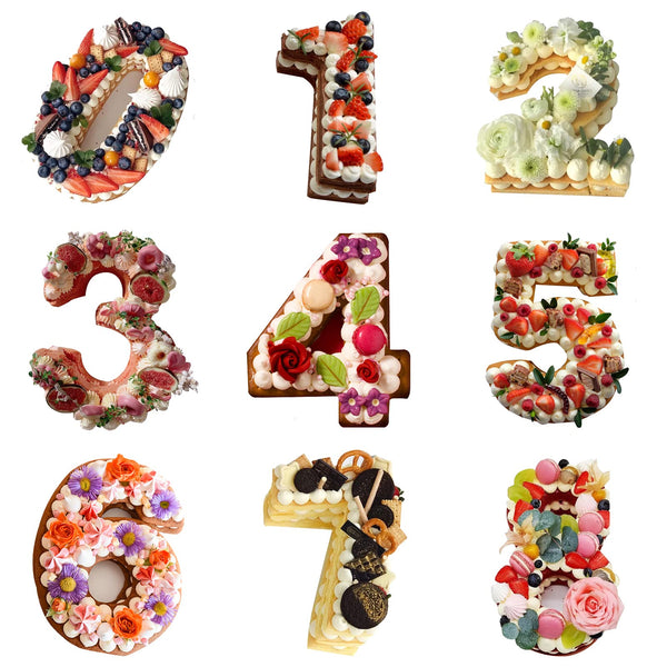 Honnesserry Number 0-8 Cake Tins, Non-Stick Silicone Number Baking Tins, Large Number Cake Moulds, Number Cake Pan for Birthday and Wedding