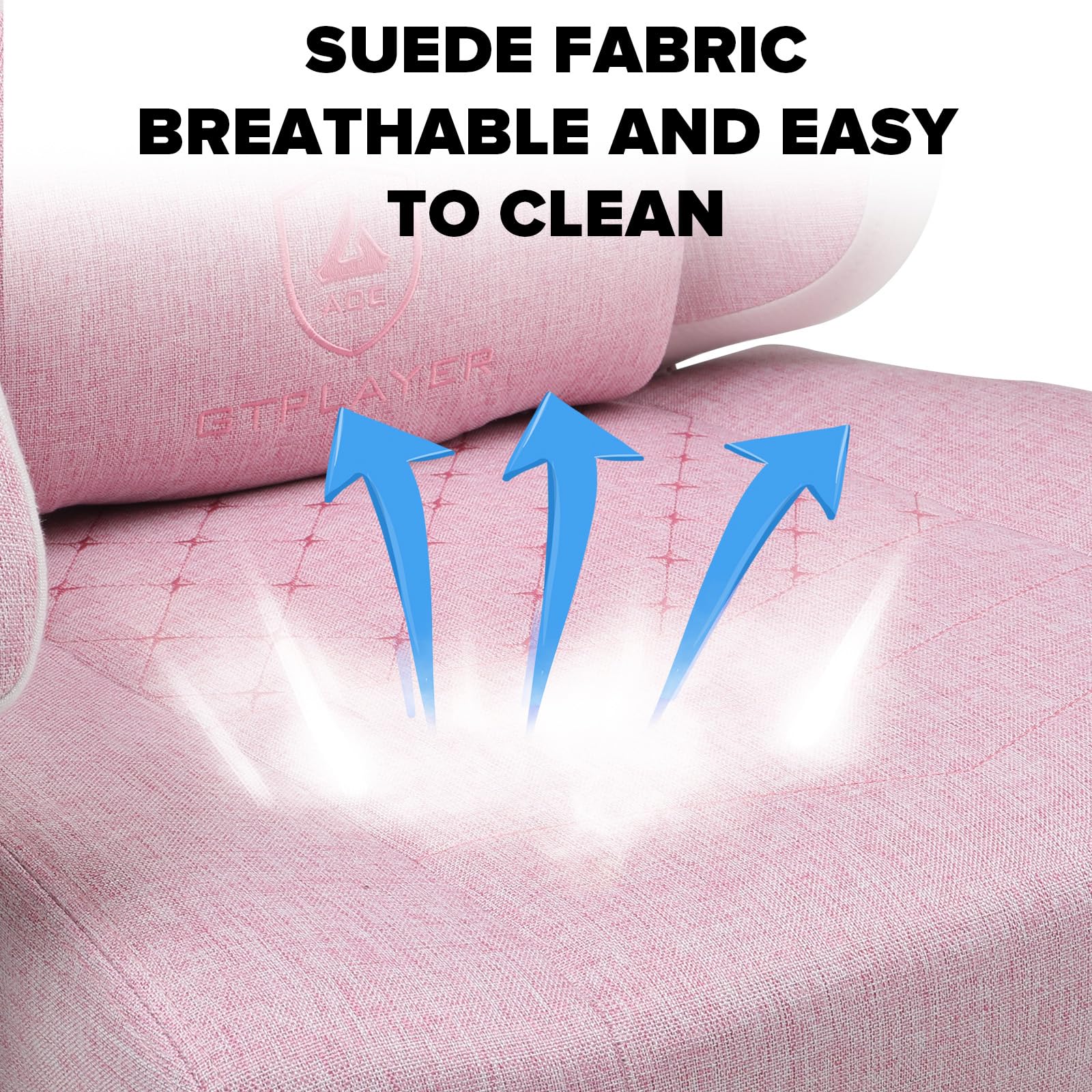 GTPLAYER Fabric Gaming Chair with Footrest, Ergonomic Computer Desk Chair with Pocket Spring Cushion Home Office High Back Support Lumbar Support Heavy Duty Wide