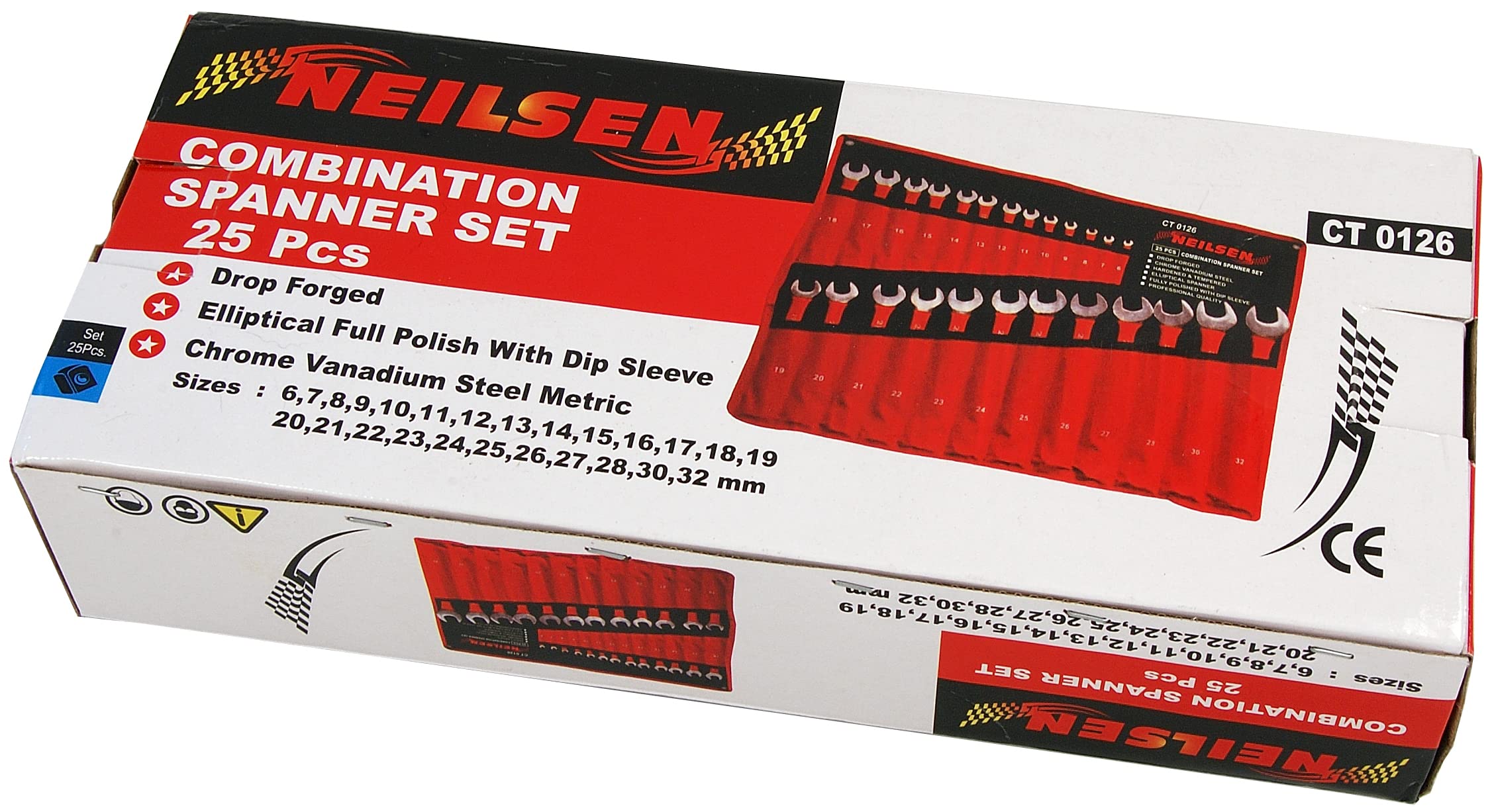 Neilsen CT0126 6-32 mm Combination Spanner Set - (25-Piece)