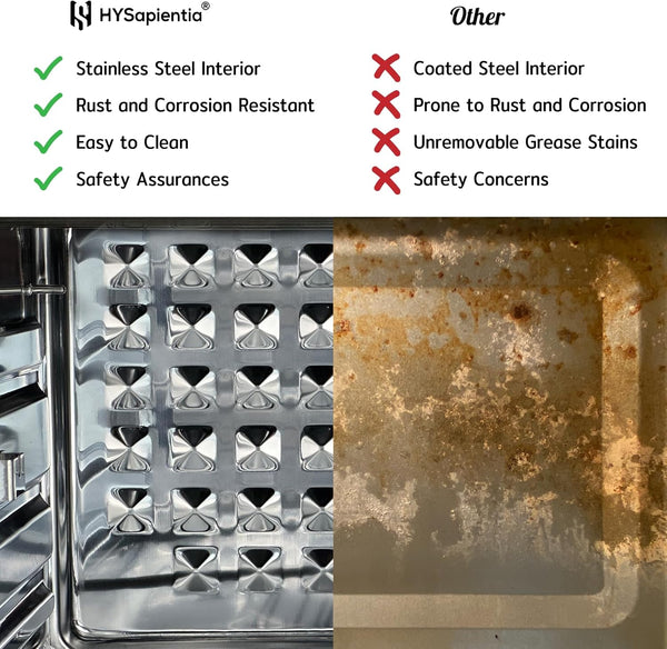 HYSapientia® 24L Air Fryer Oven With Rotisserie Large XXL Digital Knob 1800W 10 in 1 airfryer Countertop Convection Mini Toaster Oven electric and grill, Stainless steel inner, Full Accessory Set