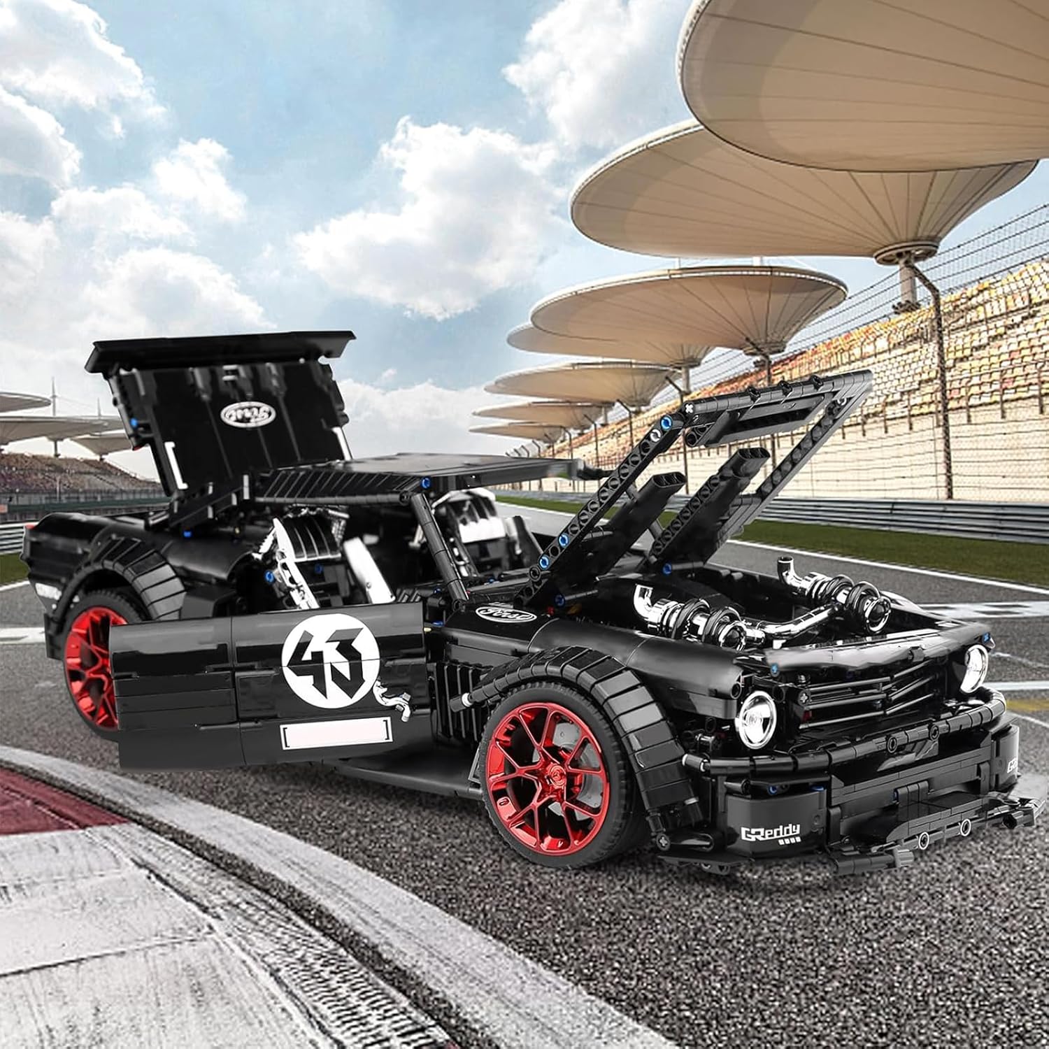 Mould King 13108N MOC Mustang Car Building Kits, 1:8 Scale Super Car Model Block Sets, Race Car Model Set, Adult Collectible Kits to Build, Boy Toys for Birthday Gifts (2943 Pieces)