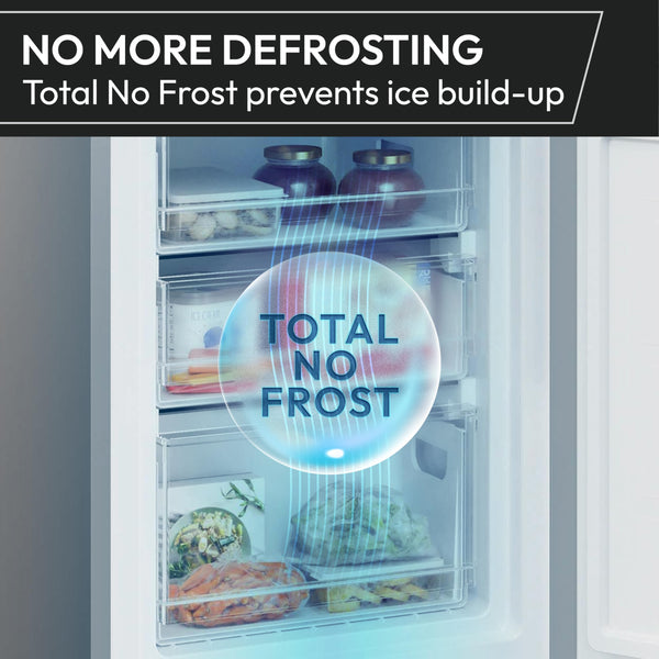 Hoover Free Standing Cube Fridge Freezer, 4 Doors, No Frost, E Class, 463L Total Capacity, Non Plumbed, Silver 83x65x181cm - HHCR3818EWPL