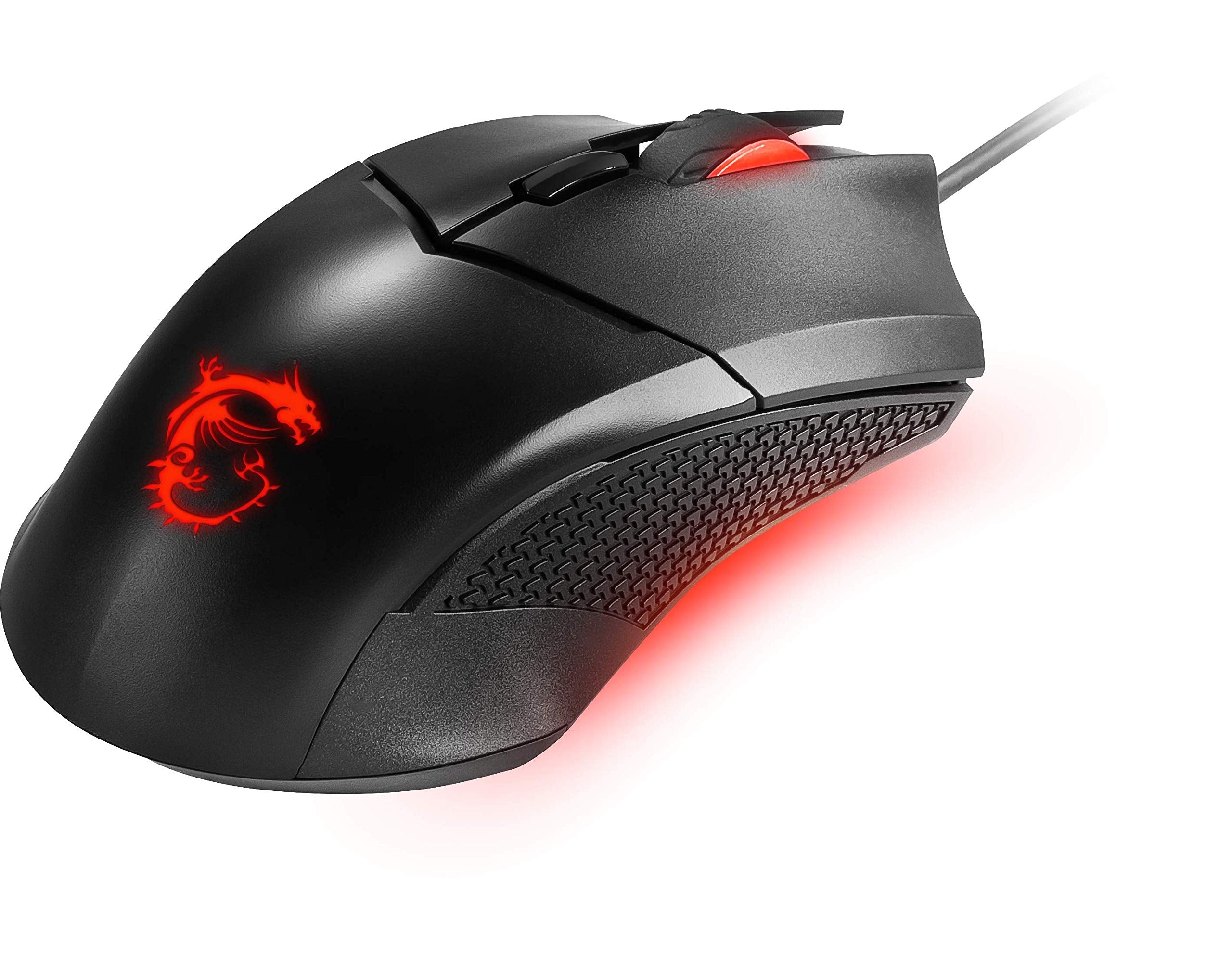 MSI CLUTCH GM51 LIGHTWEIGHT Gaming Mouse - 26000 DPI Optical Sensor, Elite 0.125ms Latency, 60M+ Click OMRON Switches, 6-Buttons, FriXionFree Cable, RGB Diamond LightGrips, 75g - Wired