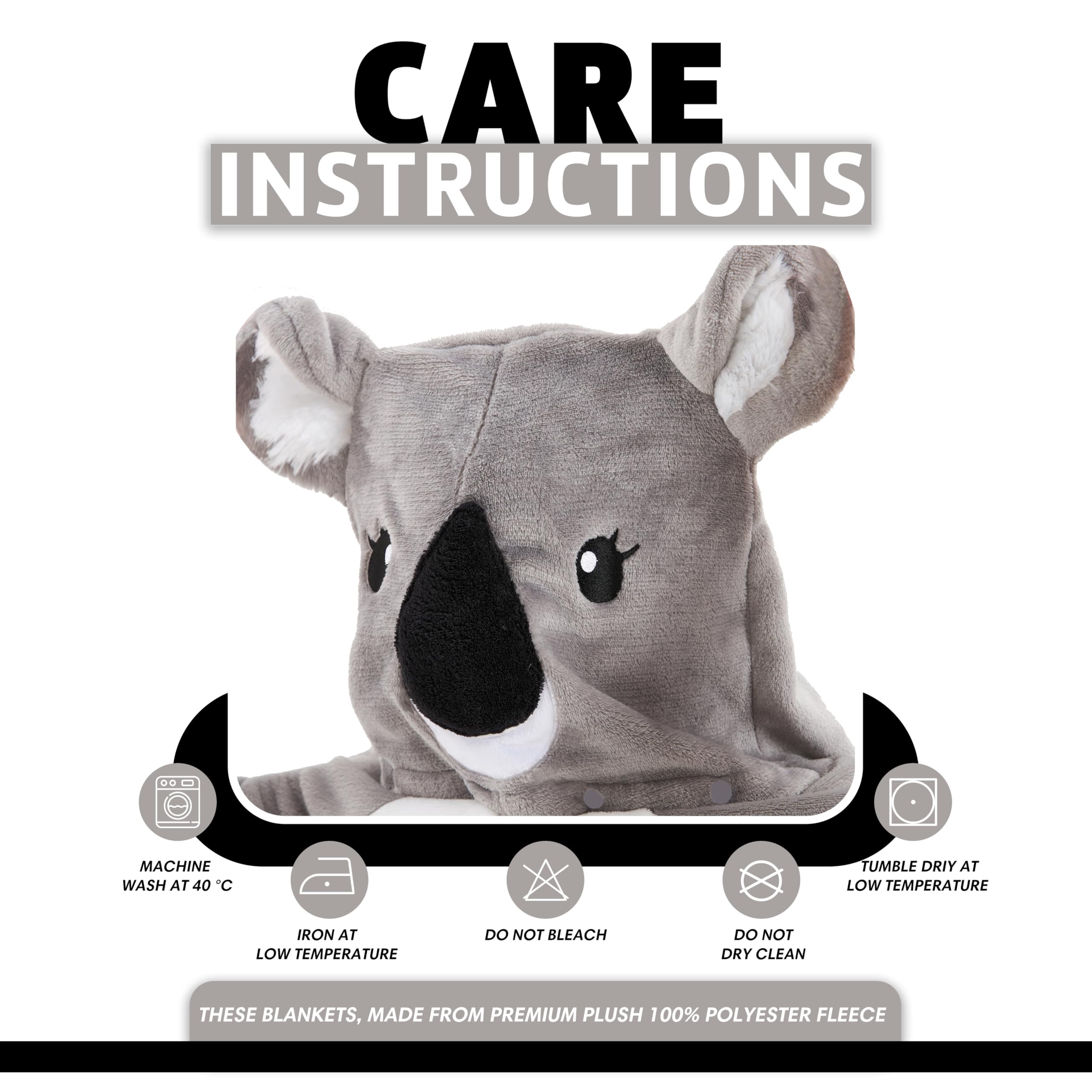 Olivia Rocco Animal Oversized Wearable Blanket Hooded Fleece Hoodie Blankets with Sleeves Soft Warm Extra Long Plush Winter Sweatshirt Loungewear One Size