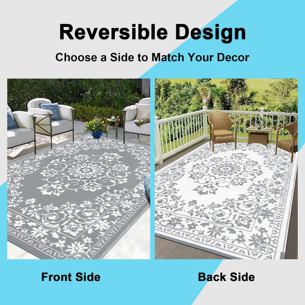 Enyhom Extra Large Outdoor Area Rugs 180 x 270 cm, Waterproof Durable Garden Rug Reversible Camping Rugs Outdoor Patio Rug for