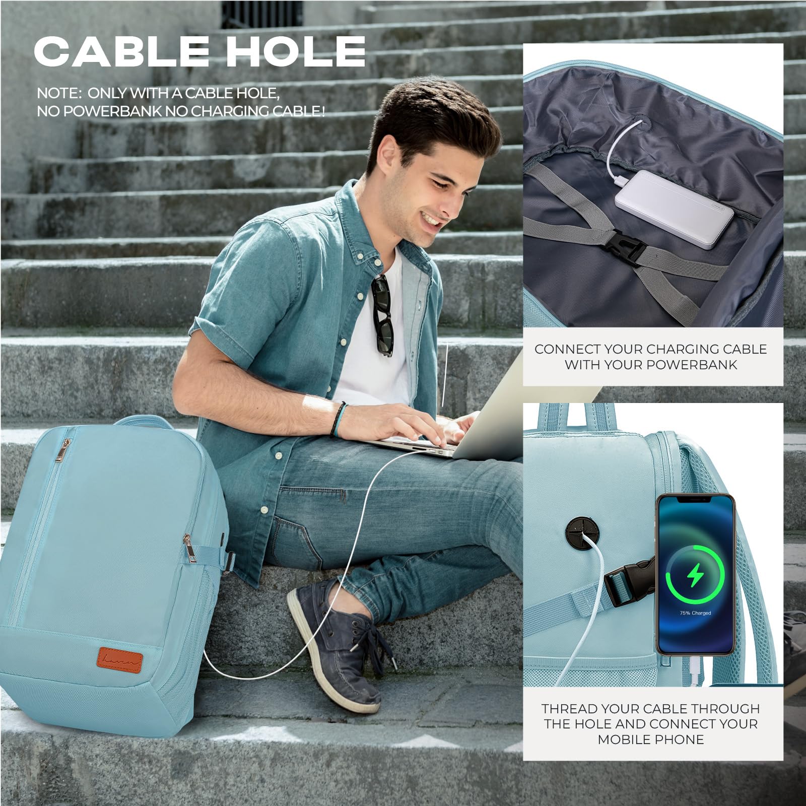 VMIKIV for Ryanair Cabin Bags 40x20x25 Underseat Carry On Bag,Small Travel Backpack Cabin Size for Men Women,Hand Luggage for Overnight, Weekend,Under Seat Casual Daypack for Airlines