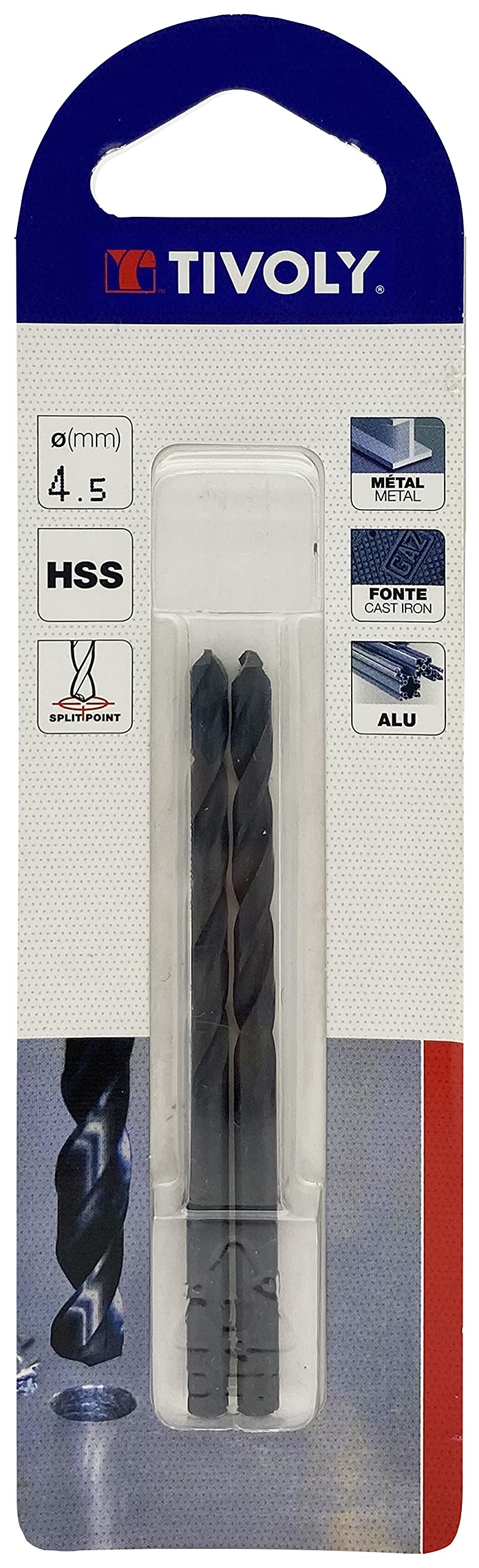 Tivoly 11436720300 TX Metal Drill Bit Diameter 3.0 mm Pack of 2