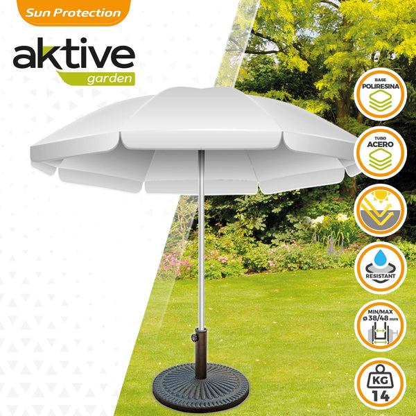 Aktive 53903 Polyresin Parasol Base, D38/48 cm, D49 x 33 cm, 14 kg, Grey