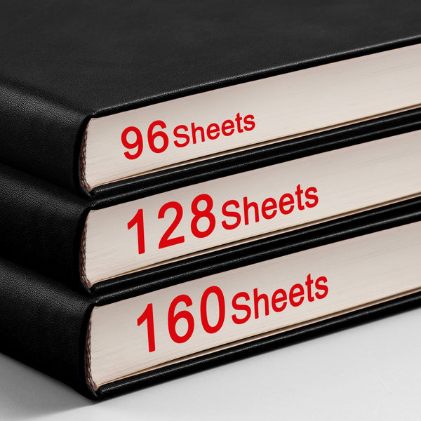 RETTACY Lined Journal Notebook - A5 Note Book Hardcover Thick Notepad 320 Numbered Pages for Writing,100gsm Lined Paper, Leather Hardcover, for Women Men Work Office School,14.5 x 21cm - Black