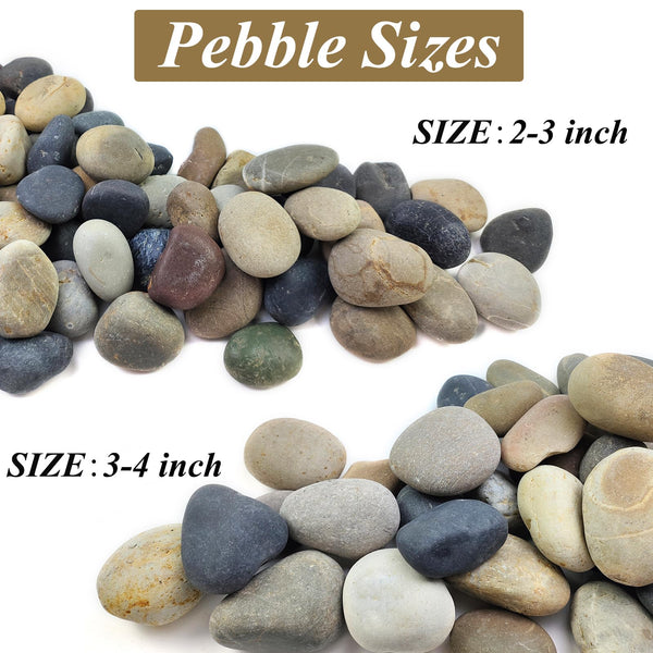 FANTIAN 20 lbs Garden Stones,4-6 cm Large Beach Cobbles. Decorative Pebbles for Garden, Plant Pots, Ponds, Water Features, Aquarium Stones and Ground
