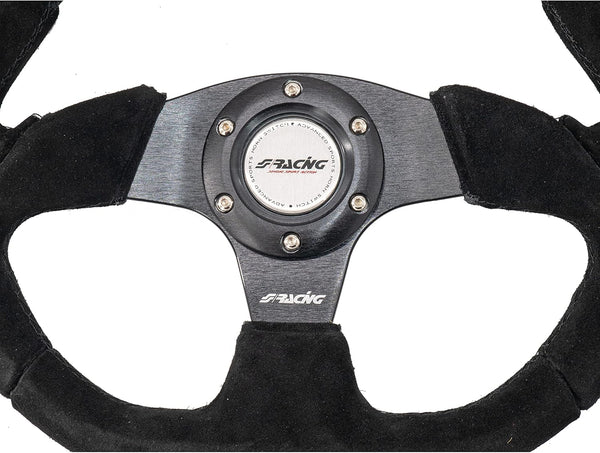 Simoni Racing Universal Steering Wheel X2 Shammy Leather - Black Suede - Diameter 330mm