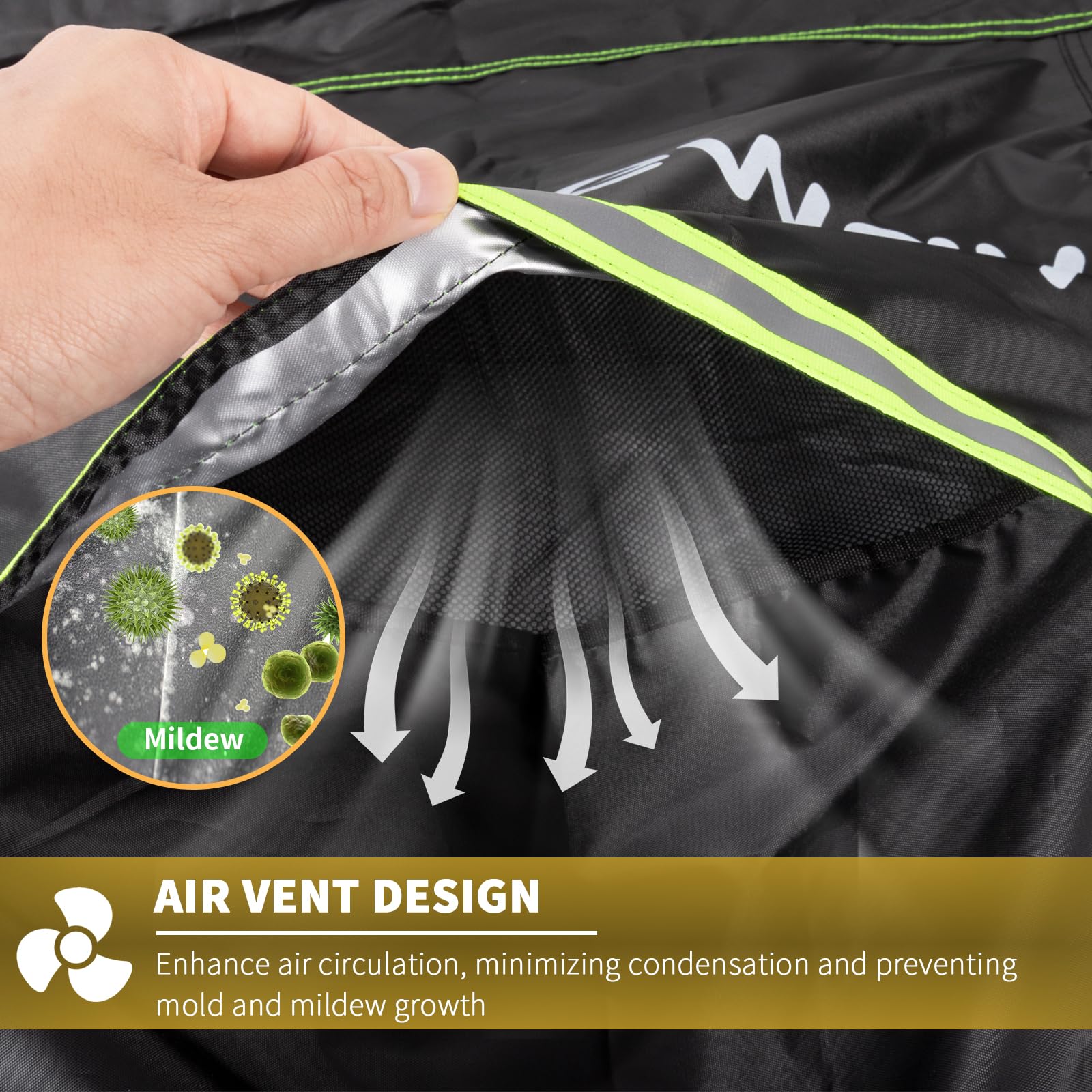 BEEWAY Garden Furniture Cover With Air Vent, Waterproof Patio Rattan Sofa Table Chair Set Cover - 420D Oxford Fabric, Windproof - Rectangular 242 x 182 x 100cm