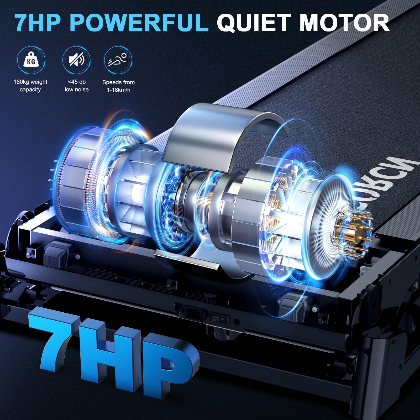 Decorcn Folding Treadmill for Home, 4.5HP, 20 Auto Incline, 1km/h-16km/h, 150KG limited, Running Machine for Heavy People with LED, Bluetooth Speakers, Silent Walking Pad