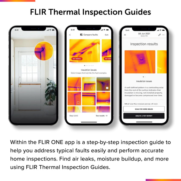 FLIR EDGE - Wireless Bluetooth Thermal Imaging Camera for Smartphones, Compatible with all iOS and Android devices: Use for home inspection, HVAC, automotive, machine industries and more