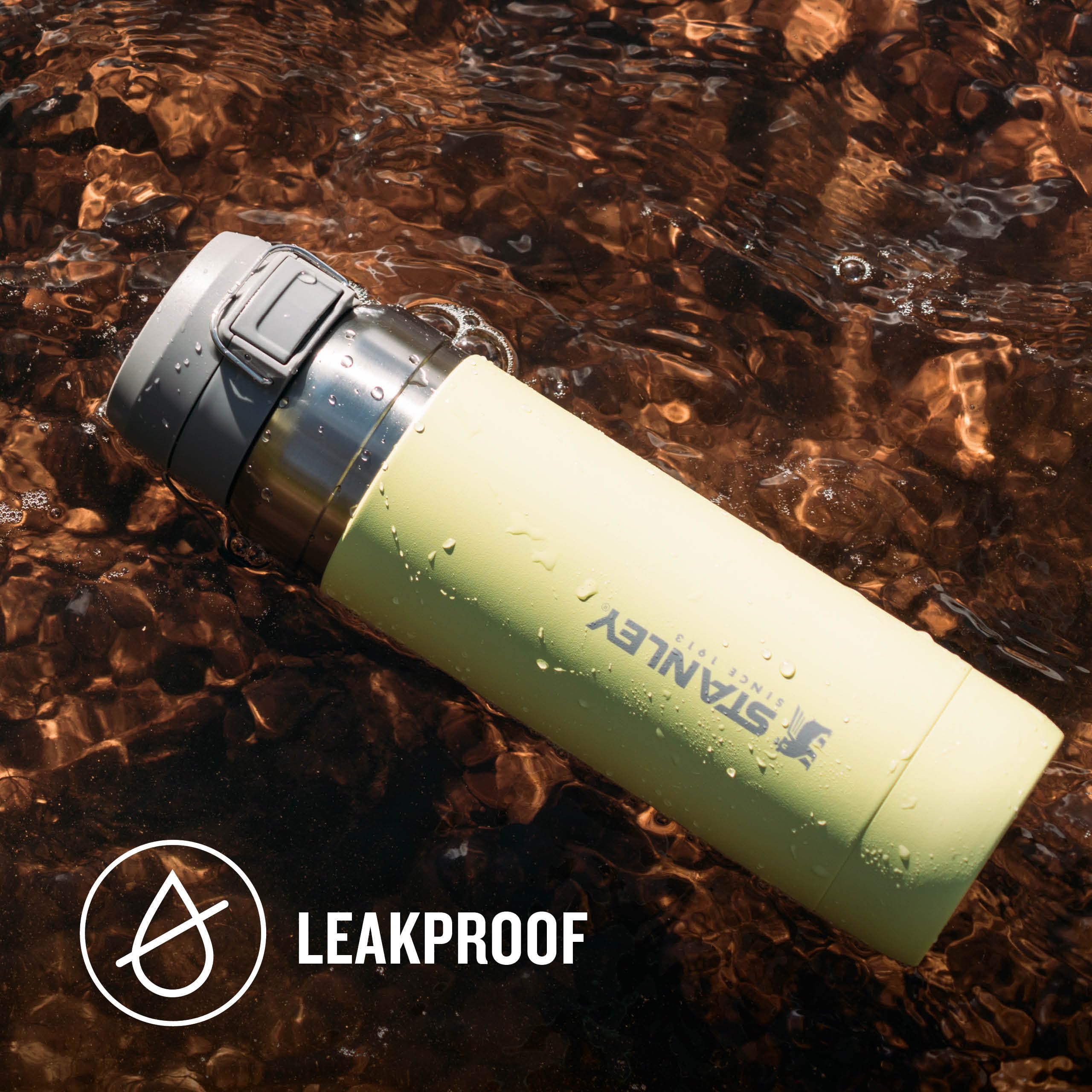 STANLEY Quick Flip Stainless Steel Water Bottle 0.47L - Keeps Cold For 7 Hours - Leakproof - BPA-Free Thermal Flask - Dishwasher Safe - Cup Holder Compatible