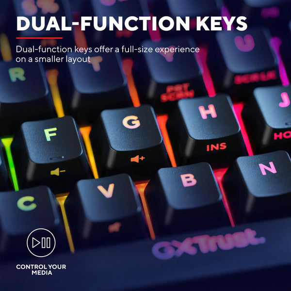 GXTrust 872 Xyra TKL Mechanical Keyboard Gasket Mount UK Layout, Hot Swappable Wired Gaming Creamy Keyboard 80%, RGB Backlit with Software, Custom Soft Feel Pre-lubed 5-pin Leobog Linear 60M Switches