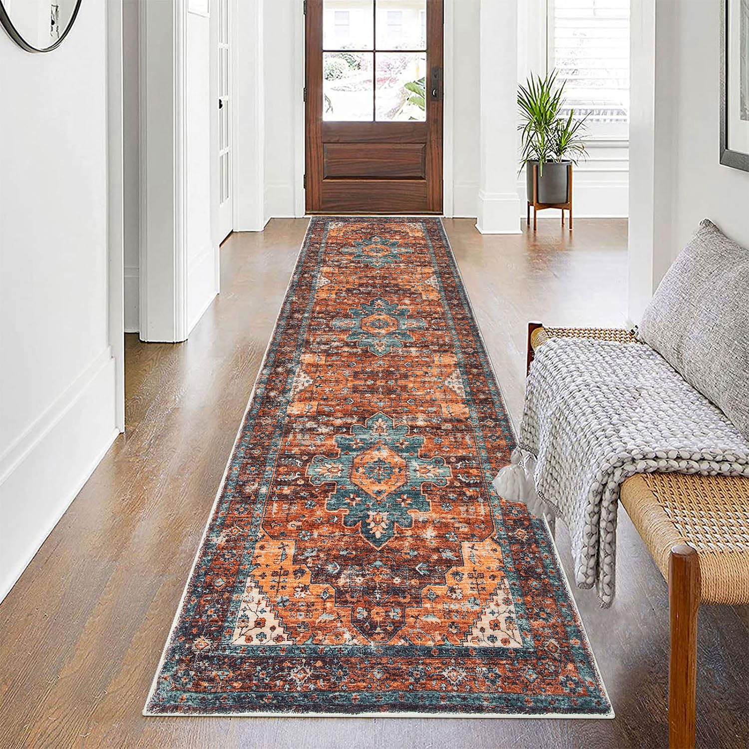 SHACOS Extra Long Hallway Runner Rug Non Slip 60 x 245 cm Hallway Hall Runner Rug Washable Runner Rug Narrow Rugs Boho Carpet Runners for Hallway