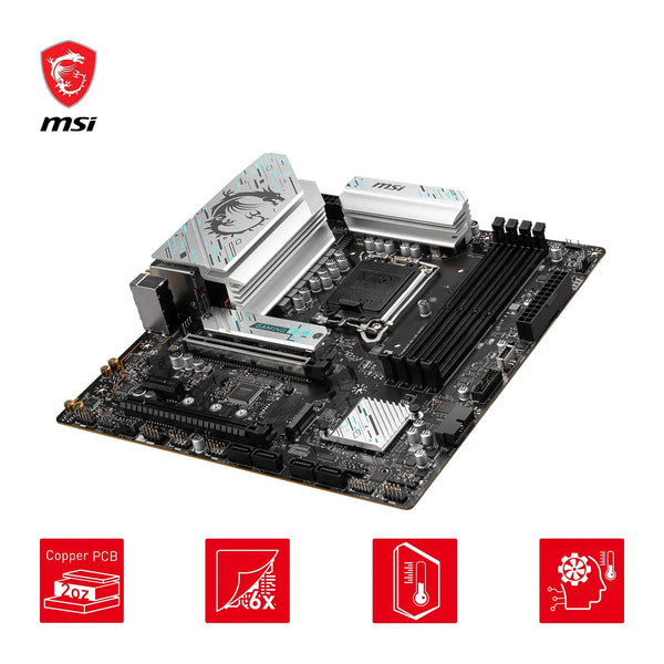 MSI B760 GAMING PLUS WIFI DDR4 Motherboard, ATX - Supports Intel 14th, 13th & 12th Gen Core Processors, LGA 1700 - DDR4 Memory Boost 5333+MHz/OC, 1x PCIe 4.0 x16, 2 x M.2 Gen4, 2.5G LAN, Wi-Fi 6E