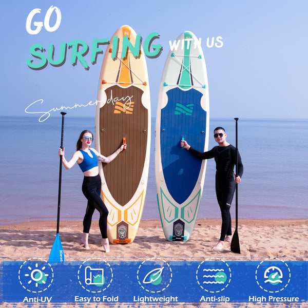 Baudelio Paddle Board, Inflatable Stand UP Paddle Board, 11’x 34”x 6” Paddle Board with Backpack, Hand Pump, Storage Bag, Phone Case, Ultra-Light Paddle Board for Adults