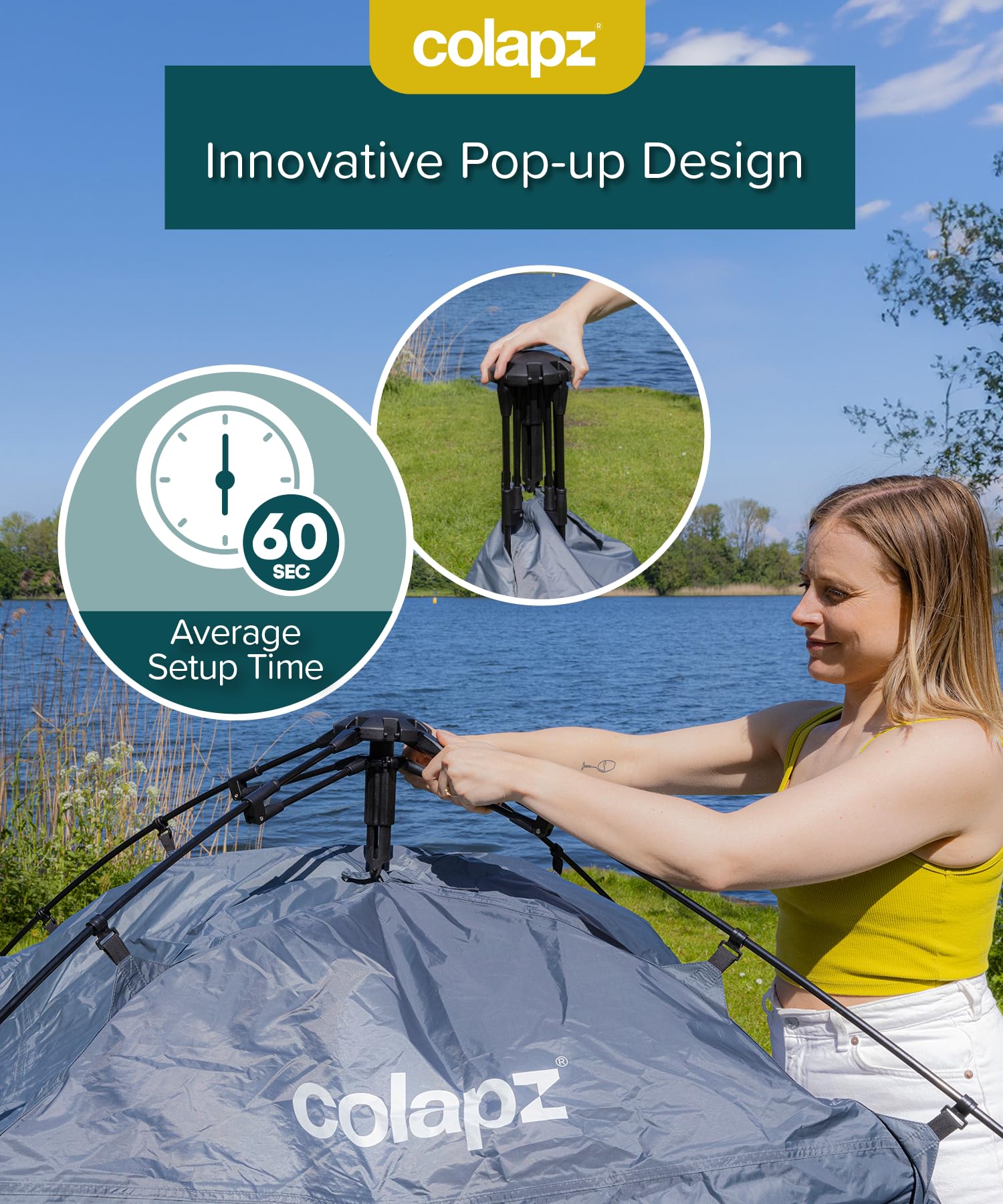 Colapz USB Rechargeable Camping Shower - Portable Shower for Dogs - High Pressure Jet Wash for Bikes - 1 Shower Head - 1 Jet Head - Carry Case Included - Campervan Essentials