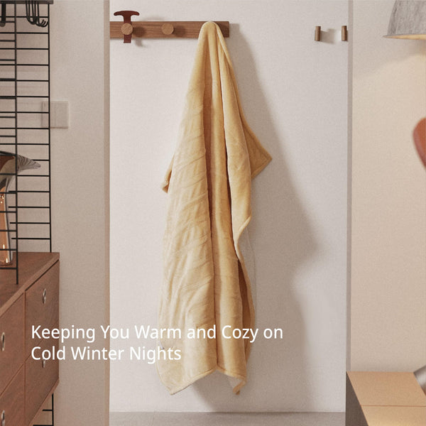 GOTCOZY Heated Blanket Electric Throw 130x160cm -Soft Silky Plush Heated Blanket with 6 Heat Settings & 10 Hours Auto-Off Timer For Home Office Use