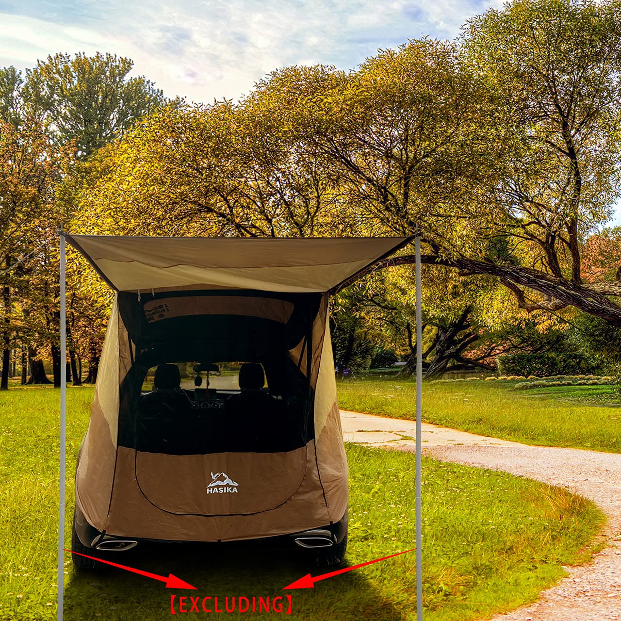 Hasika Camping Tent 2 Person Sun Shade Privacy Shelter Easy Set Up 120 Seconds Waterproof 3000MM UPF 50+ Yellow