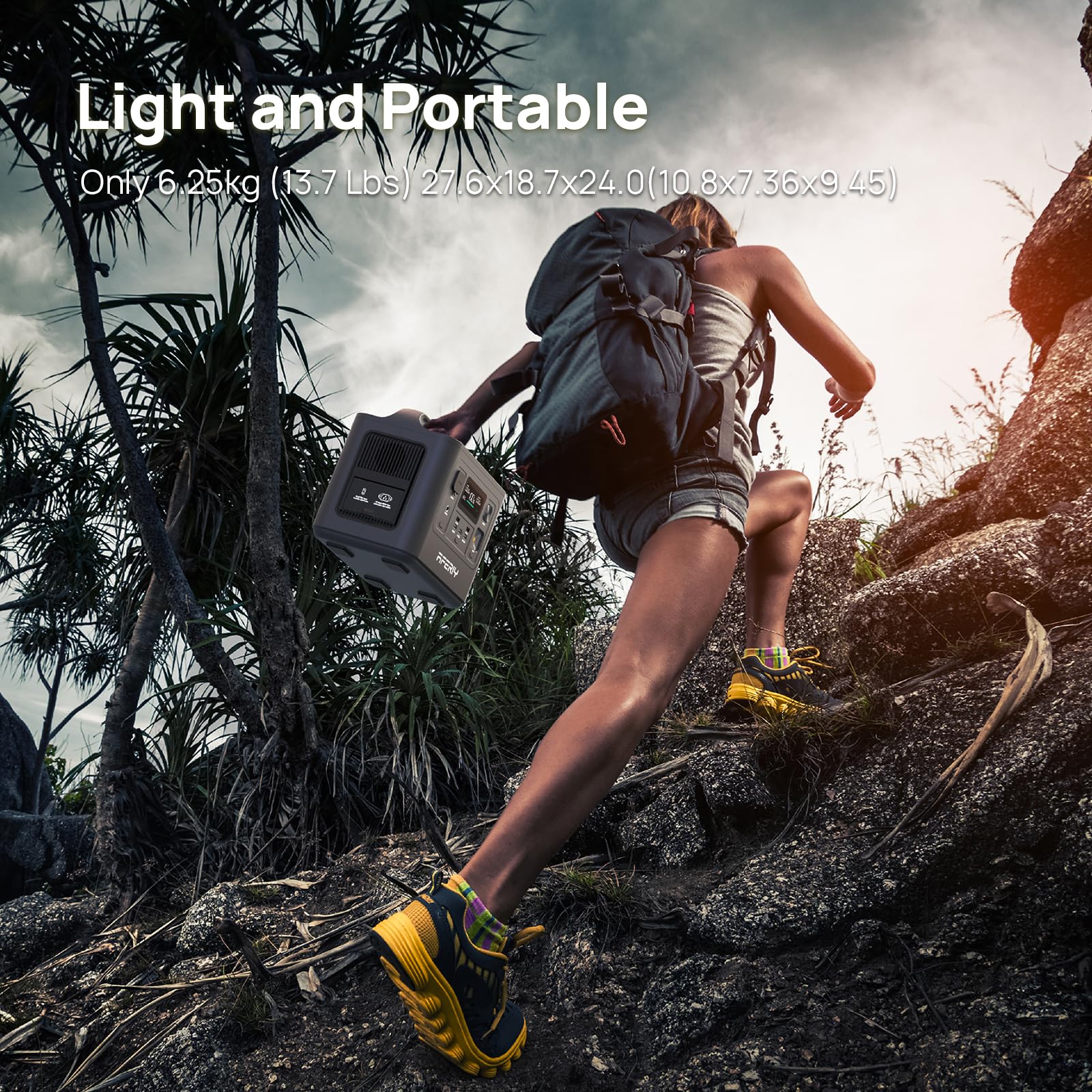 AFERIY Portable Power Station 800W, 512Wh Portable Power Station LiFePo4 Battery, 1-Hour Fast Charging, AC 220V-240V, UPS, 3500+ Charge Cycles, Solar Generator for Outdoor Camping/RV/Home Backup