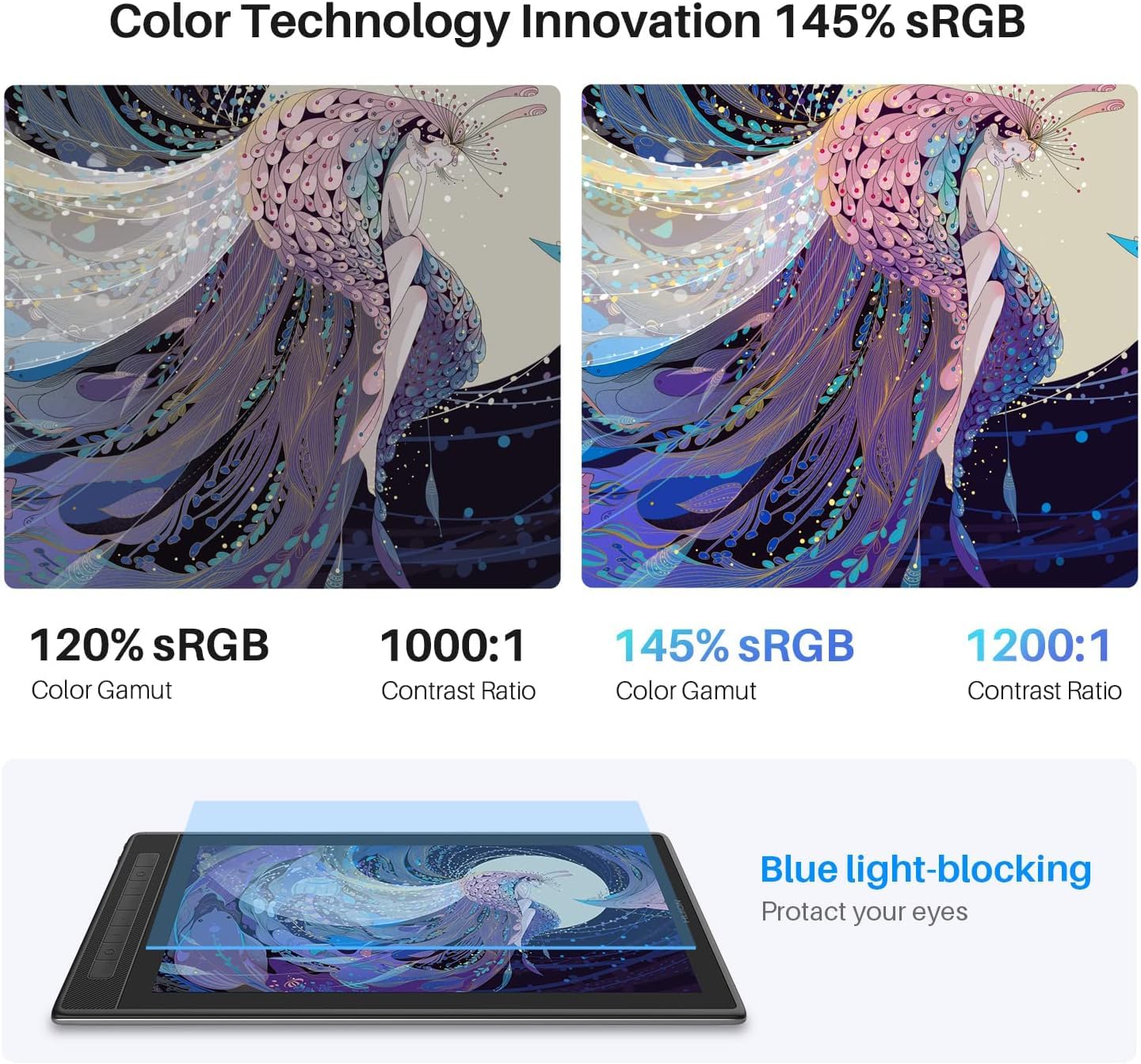 HUION Kamvas Pro 16(4K) UHD Graphic Tablet with Screen, 15.6-inch Monitor Full-Laminated Anti-Glare, Tilt Function 8192 Battery-Free Stylus PW517 for PC, Mac, Android