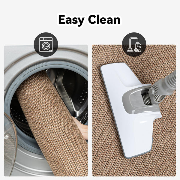 SIXHOME Non-Slip Washable Modern Absorbent Kitchen Floor Mats - 2 Pieces (40x60cm + 40x120cm) Beige