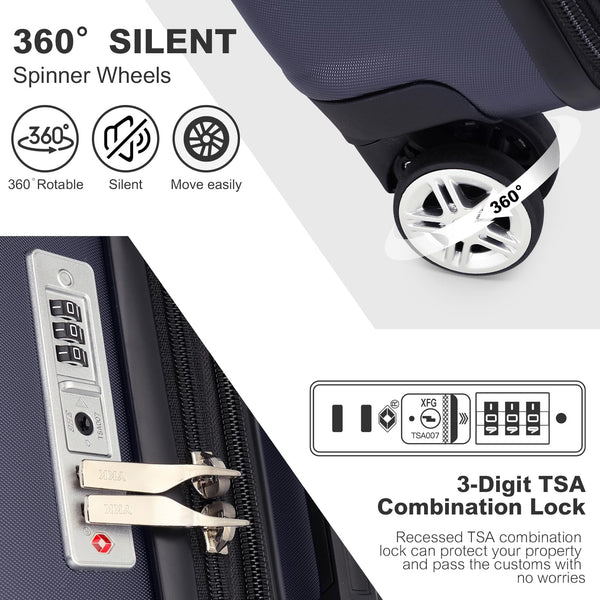 Kono Lightweight 28" Large Suitcase | Hard Shell with TSA Lock | 4 Dual Spinner Wheels | Expandable Design for Easy Travel | Perfect for Business & Vacation (Cream White,75x47.5x29.5cm)