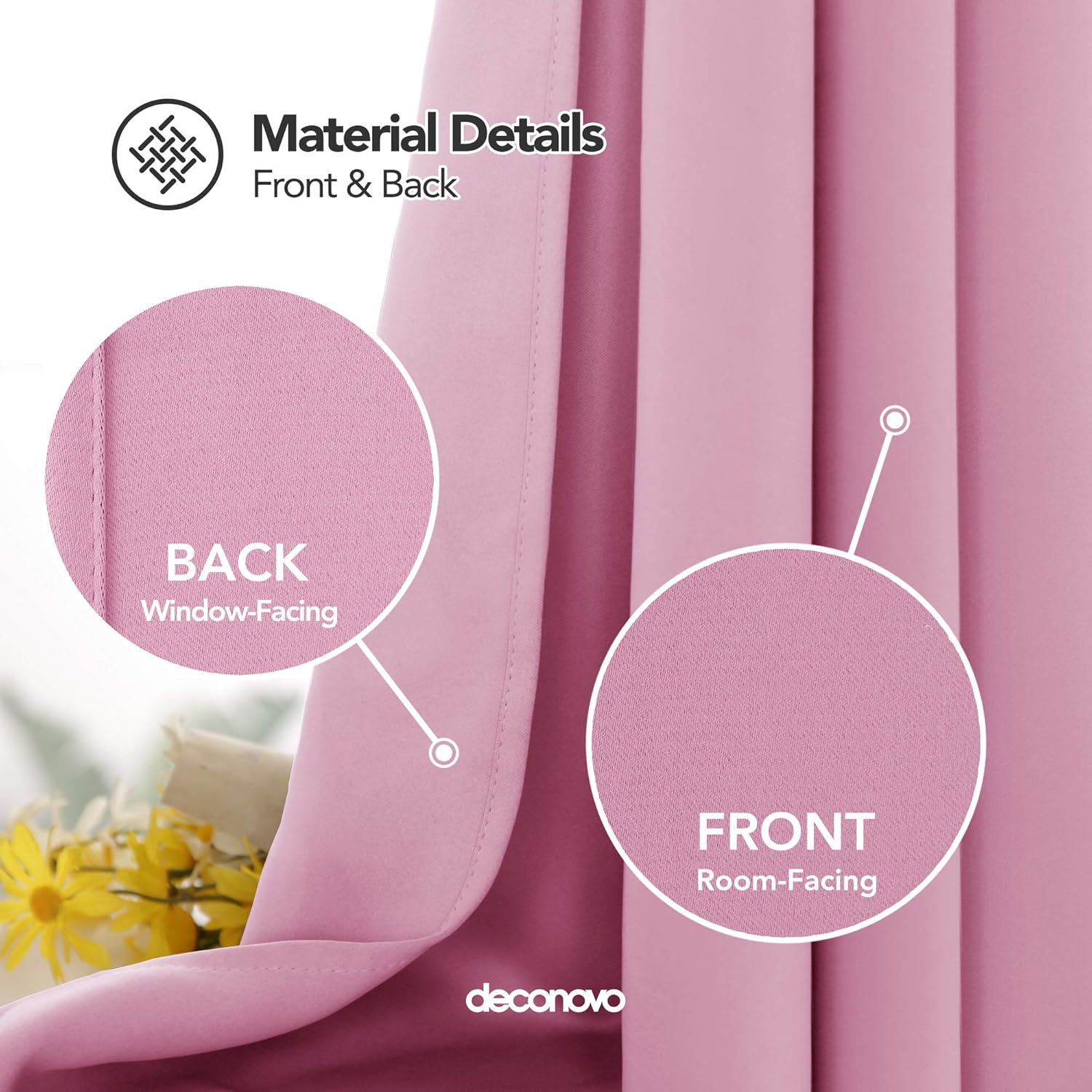 Deconovo Blackout Curtains Eyelet Super Soft Thermal Insulated Ring Top Blackout Curtains for Nursery 46 x 54 Drop Inch Dark Grey 2 Panels