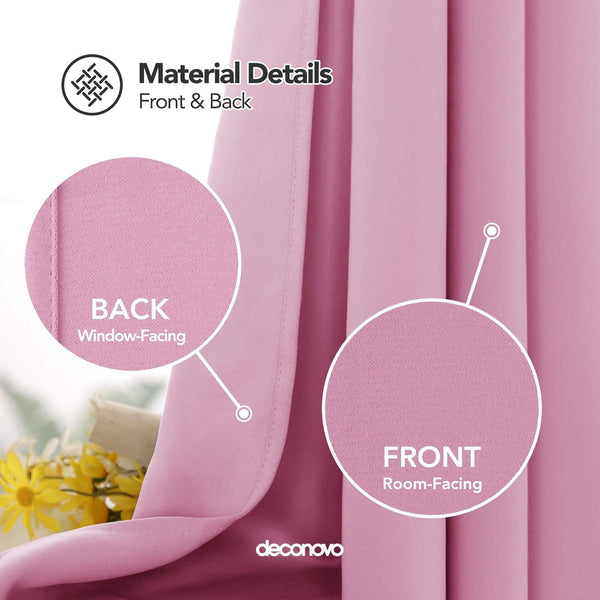 Deconovo Blackout Curtains Eyelet Super Soft Thermal Insulated Ring Top Blackout Curtains for Nursery 46 x 54 Drop Inch Dark Grey 2 Panels