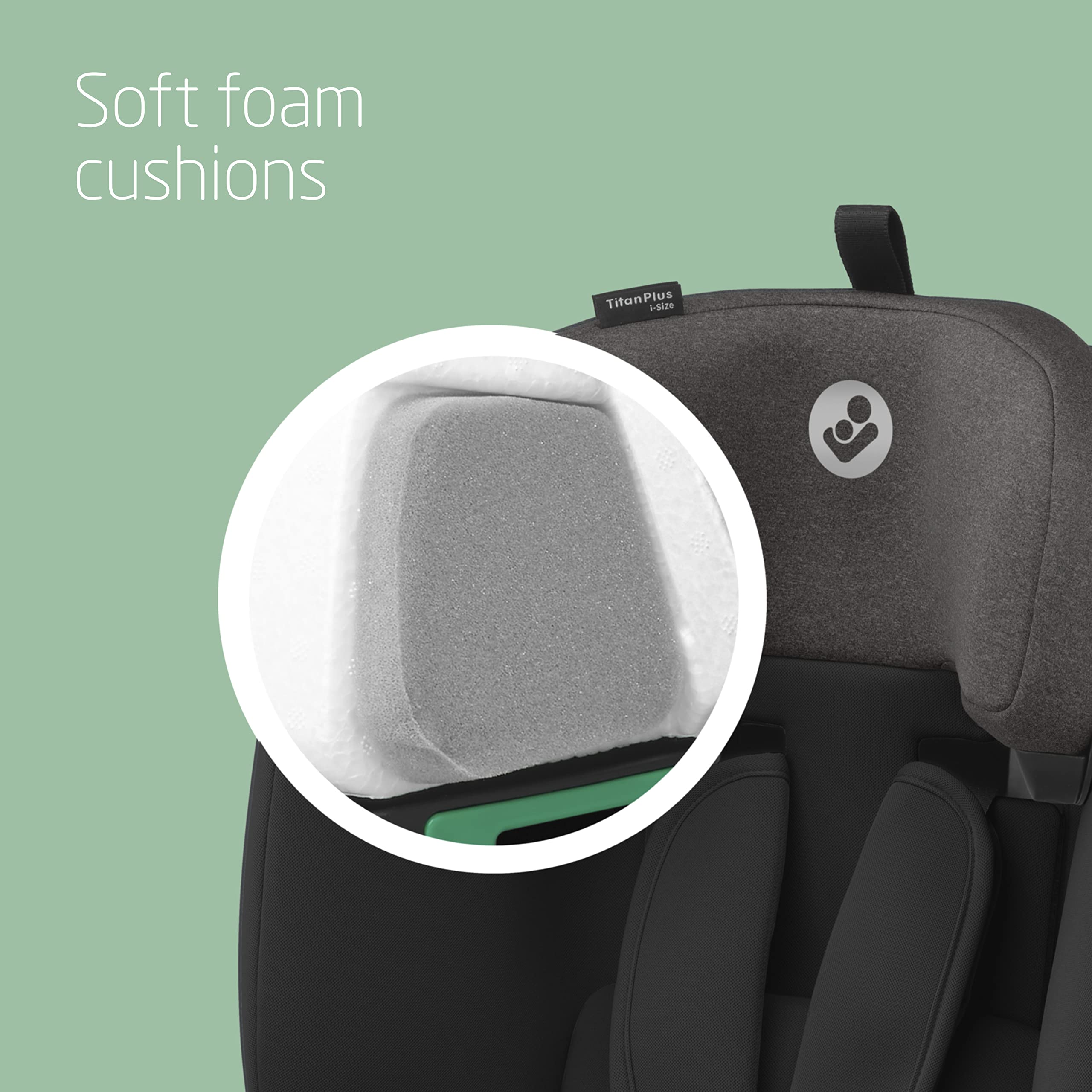 Maxi-Cosi Titan S Comfort i-Size, Breathable Comfort Fabrics, Child Car Seat, 15 months-12 years (76-150cm), ISOFIX Car Seat, 5 Recline & 13 Headrest Positions, G-CELL Protection, Authentic Black