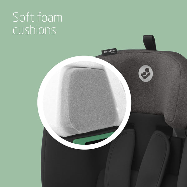 Maxi-Cosi Titan S Comfort i-Size, Breathable Comfort Fabrics, Child Car Seat, 15 months-12 years (76-150cm), ISOFIX Car Seat, 5 Recline & 13 Headrest Positions, G-CELL Protection, Authentic Black